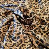 Tesatura crepe de chine din matase naturala - design animal print, Maro - Negru
