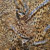Tesatura crepe de chine din matase naturala - design animal print, Maro - Negru