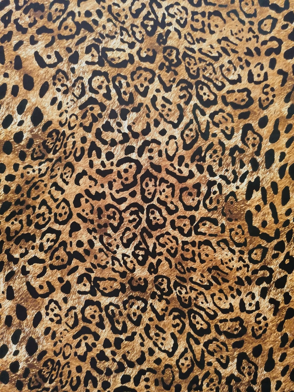 Tesatura crepe de chine din matase naturala - design animal print, Maro - Negru