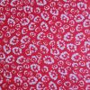 Tesatura premium din matase naturala - crepe de chine, Rosu corai - Alb