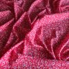 Tesatura premium din matase naturala - crepe de chine, Rosu corai - Alb