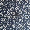 Tesatura premium din matase naturala - design floral, Bleumarin - Alb