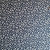 Tesatura premium din matase naturala - design floral, Bleumarin - Alb
