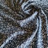 Tesatura premium din matase naturala - design floral, Bleumarin - Alb