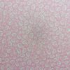 Tesatura premium din matase naturala - design floral, Roz fondant - Alb