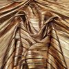 Voal din mătase naturală cu fir metalizat - design liniar, Negru - Auriu antichizat