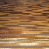 Voal din mătase naturală cu fir metalizat - design liniar, Negru - Auriu antichizat
