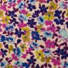 Tesatura crepe de chine din mtase naturala - design floral, Mov - Verde