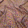 Tesatura crepe de chine din mtase naturala - design floral, Mov - Verde