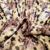Tesatura din matase naturala ,crepe de chine  - design floral vibrat