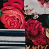Tesatura din matase naturala cu elastan - design patchwork, Multicolor