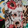 Tesatura din matase naturala cu elastan - design patchwork, Multicolor