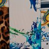 Tesatura din matase naturala cu elastan - design patchwork, Multicolor