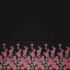 Tesatura jacquard tip panou - design floral , Negru - Cyclamen