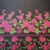 Tesatura jacquard tip panou - design floral , Negru - Cyclamen