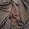 Tesatura din matase naturala - crepe de chine, Buline , Alb - Negru