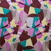Tesatura crepe de chine din matase naturala - design geometric, Multicolor