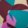 Tesatura crepe de chine din matase naturala - design geometric, Multicolor