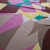 Tesatura crepe de chine din matase naturala - design geometric, Multicolor