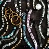 Broderie manuala pe suport din matase naturala  - design abstract