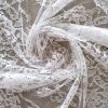 Dantelă chantilly - design floral, Alb fildes