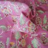 Bucle din lână -  brodat, design floral , Roz