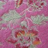 Bucle din lână -  brodat, design floral , Roz
