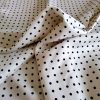 Tesatura din matase naturala - twill, Buline , Alb - Negru