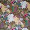 Tesatura din viscoza - dublu crepe cu motive paisley si design floral, Multicolor