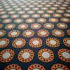 Tesatura din viscoza - twill cu design floral, Negru - Portocaliu - Alb