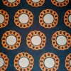 Tesatura din viscoza - twill cu design floral, Negru - Portocaliu - Alb