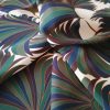 Tesatura din viscoză, dublu crepe elastic - design exotic, Multicolor - verde, maro, bej, crem
