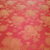 Tesatura jacquard - design floral satinat , Rosu ruginiu