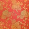 Tesatura jacquard - design floral satinat , Rosu ruginiu
