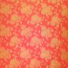 Tesatura jacquard - design floral satinat , Rosu ruginiu
