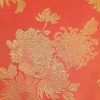Tesatura jacquard - design floral satinat , Rosu ruginiu