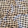 Stofă mixta cu fir de lurex - design fantezie, Bleumarin - Alb