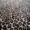 Tesatura Jacquard din lana cu  matase naturala - design aninmal print, Maro - Negru