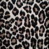Tesatura Jacquard din lana cu  matase naturala - design aninmal print, Maro - Negru
