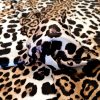 Tesatura din matase naturala usor satinata - animal print, Maro - Negru - Ivoire
