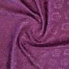 Tesatura jacquard din matase naturala cu lana - design floral, Mov sfecla