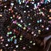 Tesatura cu paiete brodate pe suport de catifea elastica - rainbow design