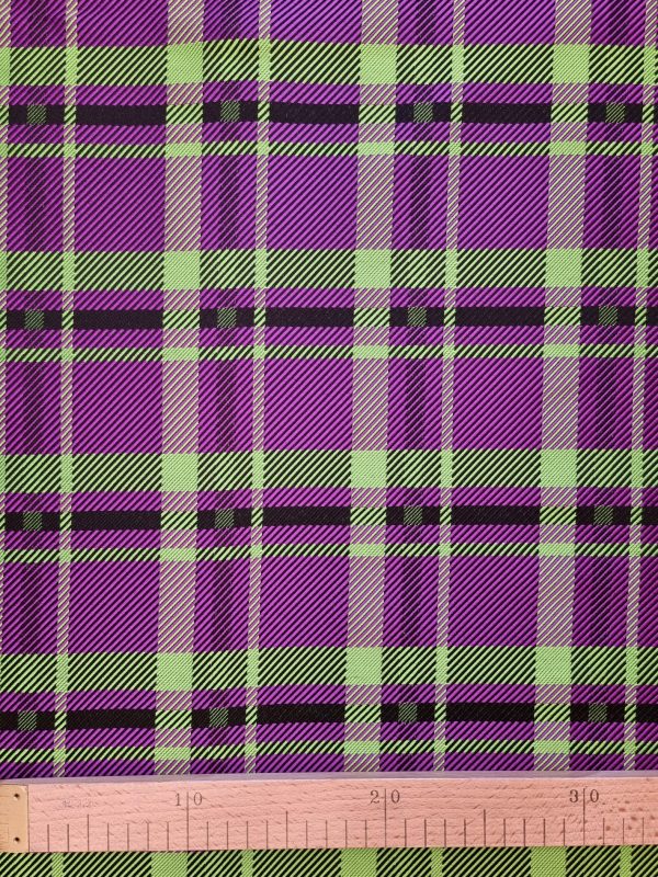 Tesatura jacquard - tafta design fantezie geometric, violet-verde