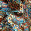 Tesatura imprimata tip crepe - design cu motive Paisley , Multicolor