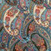 Tesatura imprimata tip crepe - design cu motive Paisley , Multicolor