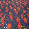 Tesatura din matase naturală cu lână - design floral, Rosu - Verde - Albastru