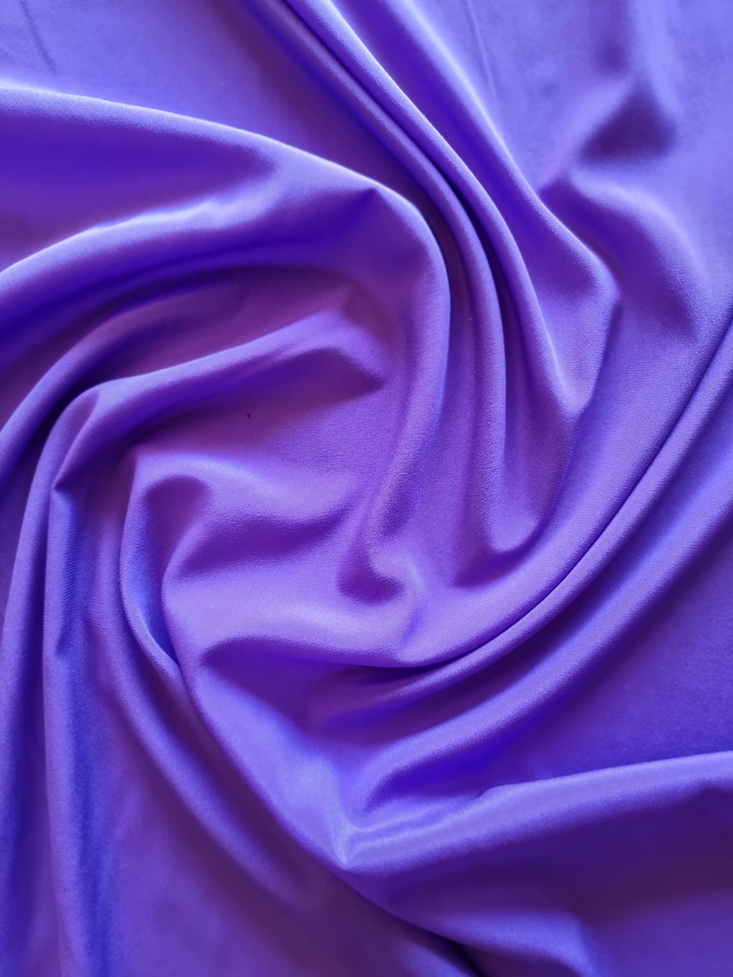 Tesatura din mătase naturală elastică - crepe de Chine , design uni Mov - violet