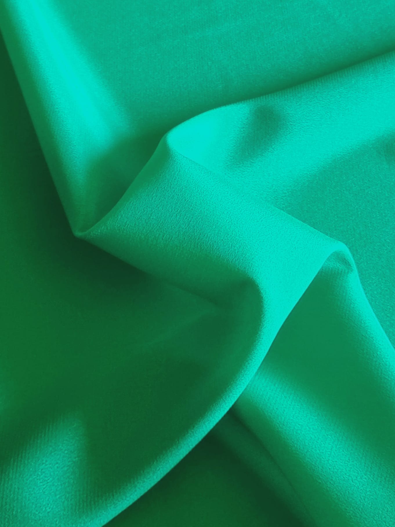 Mătase naturală elastică, crepe de Chine - design uni , Verde smarald