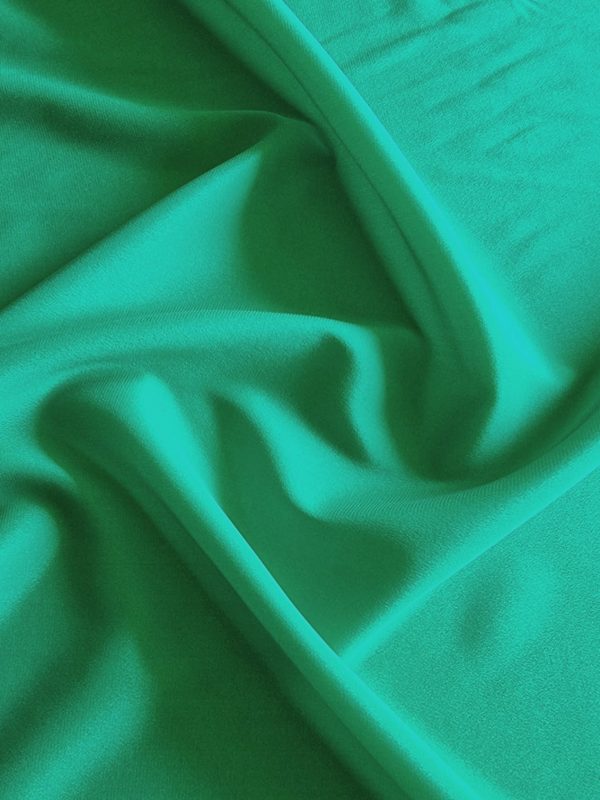 Mătase naturală elastică, crepe de Chine - design uni , Verde smarald