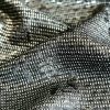 Tesatura Jacquard din bumbac , viscoza si insertii lurex, Negru - Argintiu